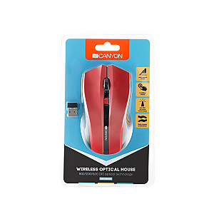 Миша бездротова Canyon CNE-CMSW05R Red USB