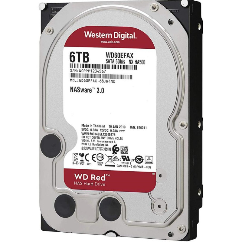 Накопичувач HDD SATA 6.0TB WD Red NAS 5400rpm 256MB (WD60EFAX)