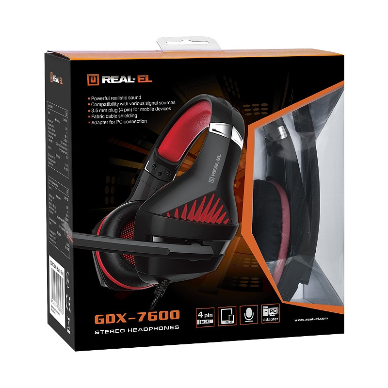 Гарнітура REAL-EL GDX-7600 Black/Red