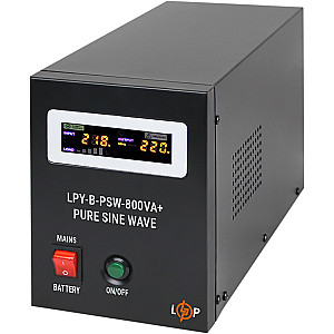 Джерело безперебійного живлення LogicPower LPY-B-PSW-800VA+ (560Вт)5A/15A, з правильною синусоїдою 12V