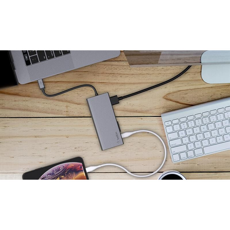 Концентратор USB-C Belkin Travel Space Grey (F4U092BTSGY)