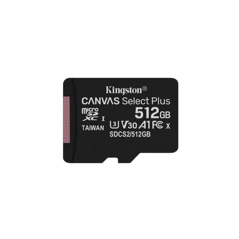 Карта пам`яті MicroSDXC 512GB UHS-I/U3 Class 10 Kingston Canvas Select Plus R100/W85MB/s (SDCS2/512GBSP)