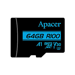 Карта пам`ятi MicroSDXC 64GB UHS-I/U3 Class 10 Apacer + SD adapter (AP64GMCSX10U7-R)