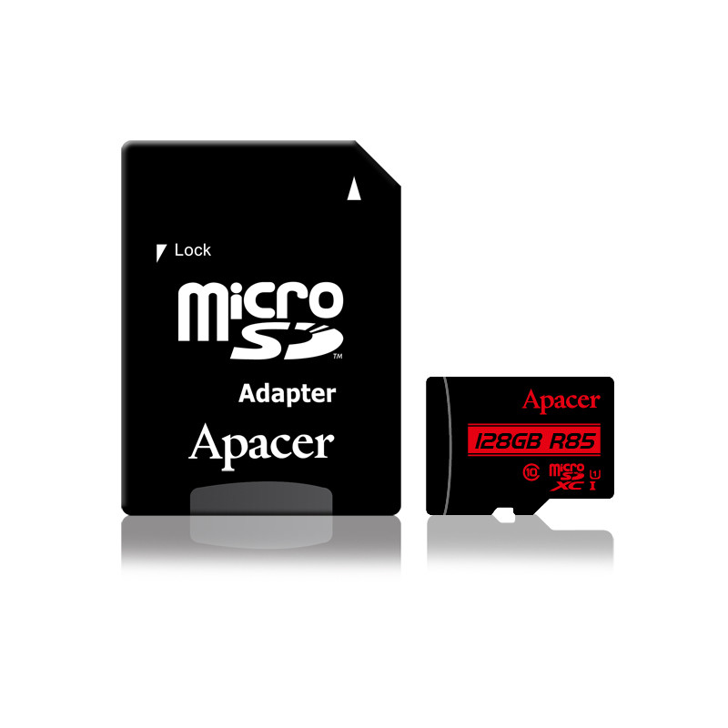 Карта пам`ятi MicroSDHXC 128GB UHS-I Class 10 Apacer + SD adapter (AP128GMCSX10U5-R)