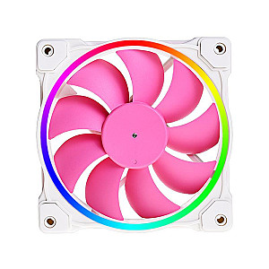Вентилятор ID-Cooling ZF-12025-PINK ARGB (Single Pack), 120x120x25мм, 4-pin PWM, білий з рожевим