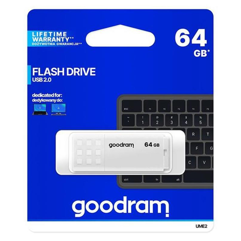 Флеш-накопичувач USB 64GB GOODRAM UME2 White (UME2-0640W0R11)