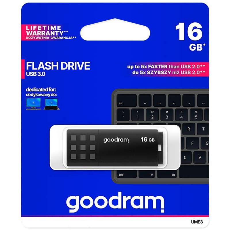 Флеш-накопичувач USB3.0 16GB GOODRAM UME3 Black (UME3-0160K0R11)