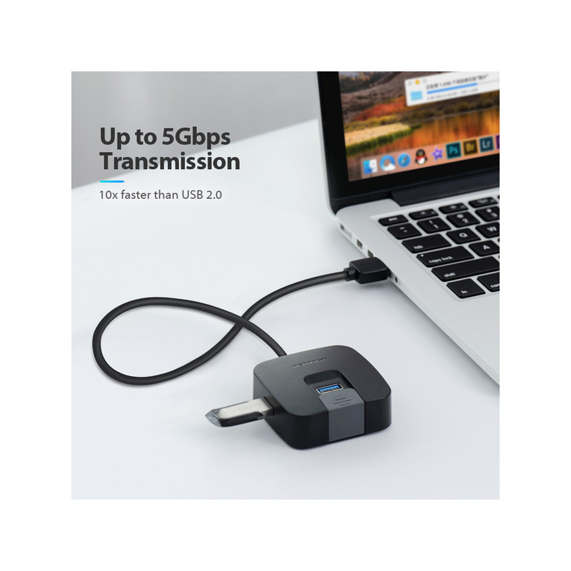 Концентратор Vention 4-Port USB 3.0, 0.5 m (CHBBD)