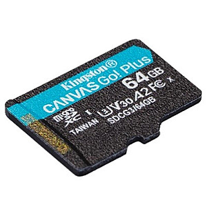 Карта пам`яті MicroSDXC 64GB UHS-I/U3 Class 10 Kingston Canvas Go! Plus R170/W70MB/s (SDCG3/64GBSP)