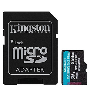 Карта пам`яти MicroSDXC 256GB UHS-I/U3 Class 10 Kingston Canvas Go! Plus R170/W90MB/s + SD-адаптер (SDCG3/256GB)