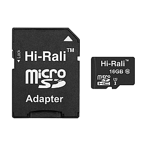 Карта пам`ятi MicroSDHC 16GB UHS-I Class 10 Hi-Rali + SD-adapter (HI-16GBSD10U1-01)