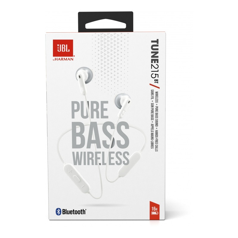 Bluetooth-гарнітура JBL Tune T215BT White (JBLT215BTWHT)