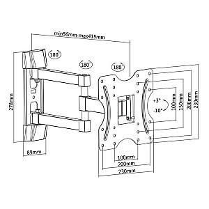 Кронштейн Satelit 19-42PIVOT200A (VESA200х200)