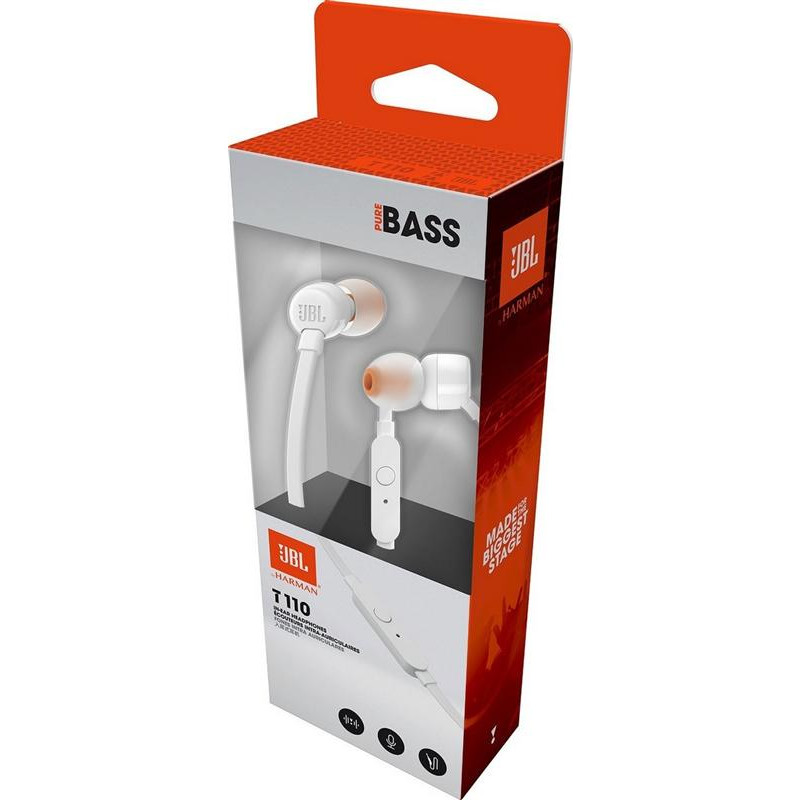 Гарнітура JBL T110 White (JBLT110WHT)