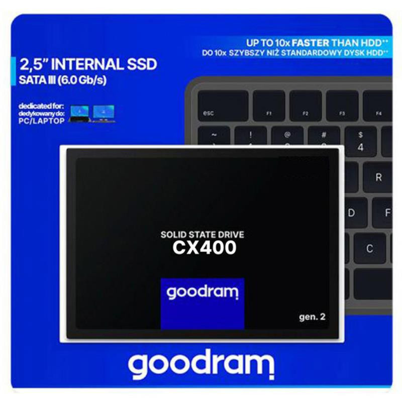 Накопичувач SSD  512GB GOODRAM CX400 Gen.2 2.5" SATAIII 3D TLC (SSDPR-CX400-512-G2)