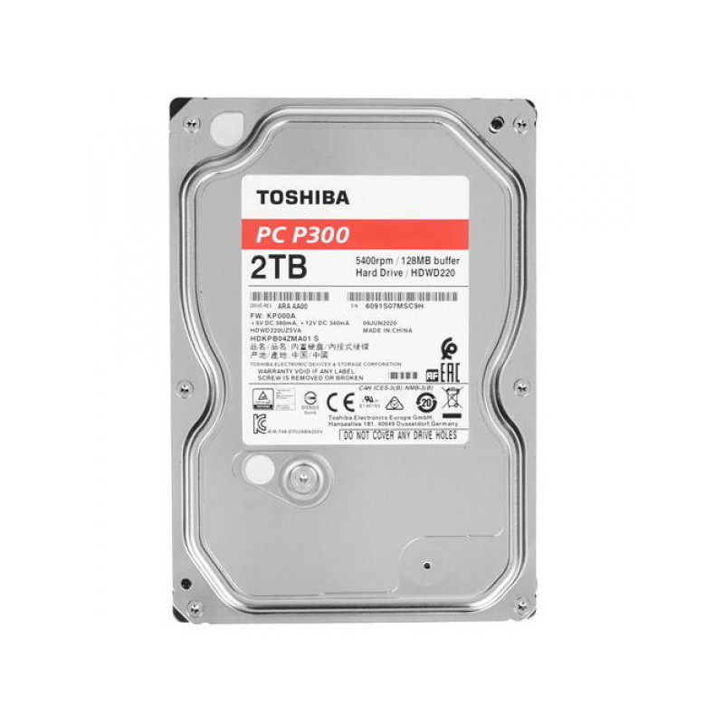 Накопичувач HDD SATA 2.0TB Toshiba P300 5400rpm 128MB (HDWD220UZSVA)