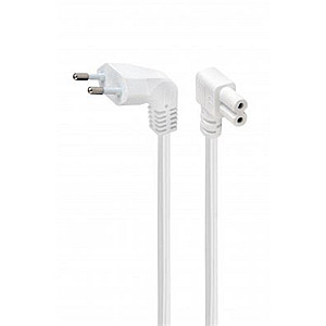 Кабель живлення Cablexpert (PC-184L-VDE-2.5M-W) CEE7/16-C7, кутовий, 2.5 м, білий