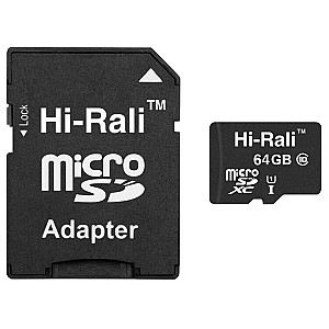 Карта пам`ятi MicroSDXC 64GB Class 10 Hi-Rali + SD-adapter (HI-64GBSDCL10-01)