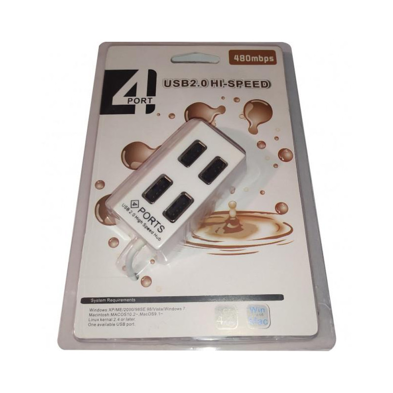 Концентратор USB 2.0 Atcom TD4004 4хUSB2.0 White (AT10724)