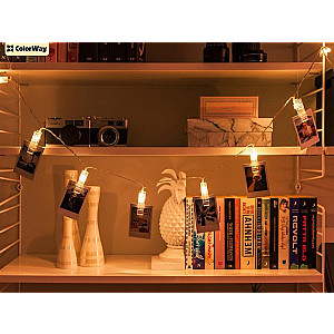 Світлодіодна гірлянда ColorWay (CW-LCP-20L30BU) 20LED, 3м, з прищіпками для фото, USB