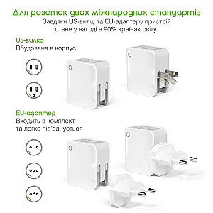 Мережевий зарядний пристрій Intaleo TCA242 (2USB, 2.4A) White (1283126477492)