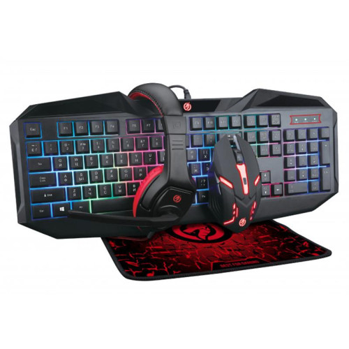 Комплект (клавіатура, мишка) Piko GX100 Black USB (1283126489792) + гарнітура, килимок