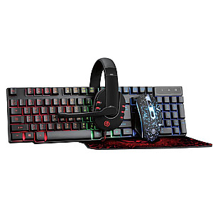 Комплект (клавіатура, мишка) Piko GX200 Black (1283126489808) + гарнітура, килимок