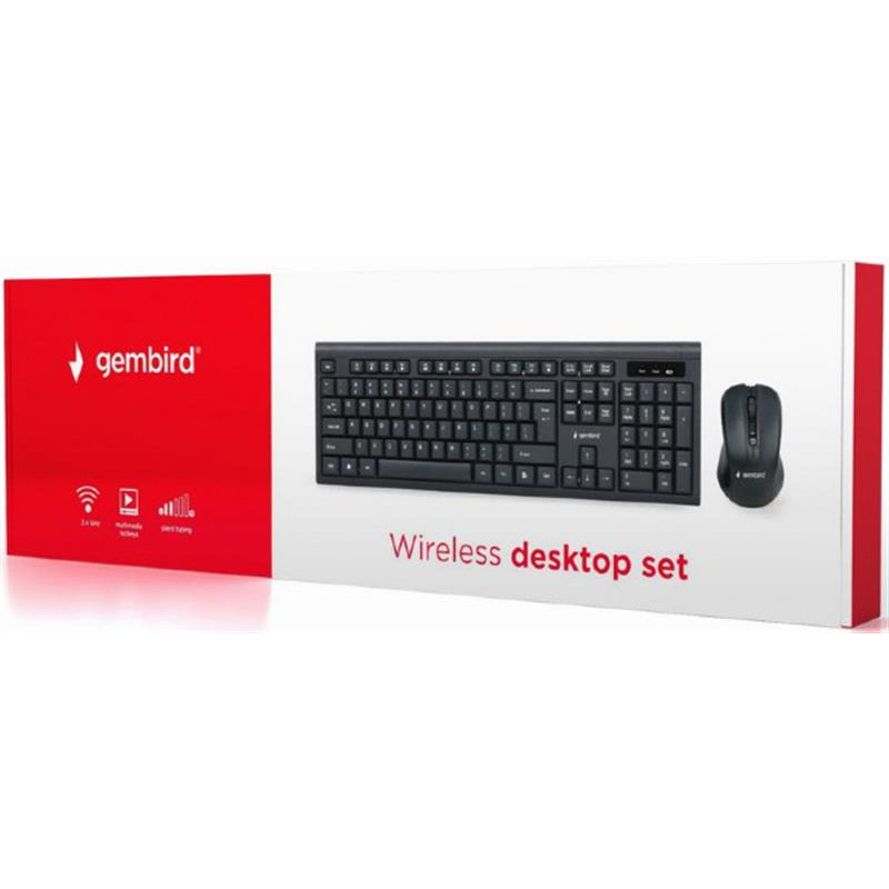 Комплект бездротовий (клавіатура, миша) Gembird KBS-WM-03-UA Black USB