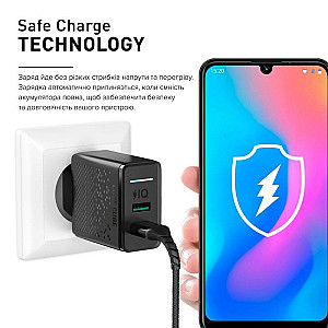 Зарядний пристрій Luxe Cube 2USB 2.4А Smart Black (8889998898996)