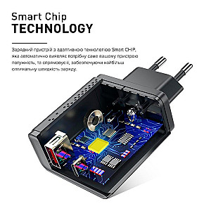 Зарядний пристрій Luxe Cube 2USB 36W QC3.0+PD Black (8889998899092)