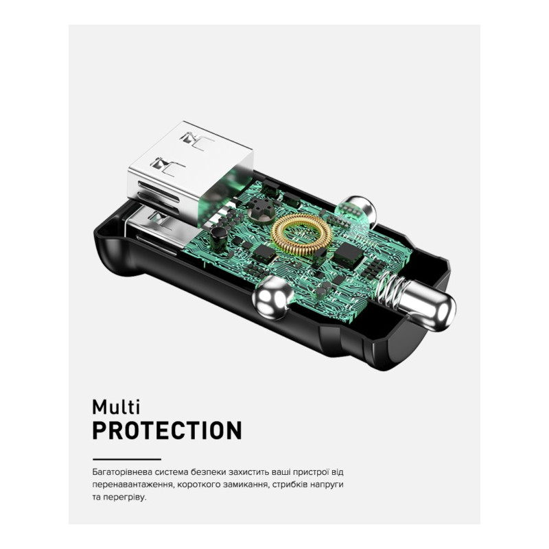 Автомобільний зарядний пристрій Luxe Cube 2USB 12W Black (8886899698465)