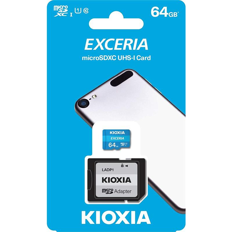 Карта пам`ятi MicroSDXC 64GB UHS-I Class 10 Kioxia Exceria R100MB/s (LMEX1L064GG2) + SD-адаптер