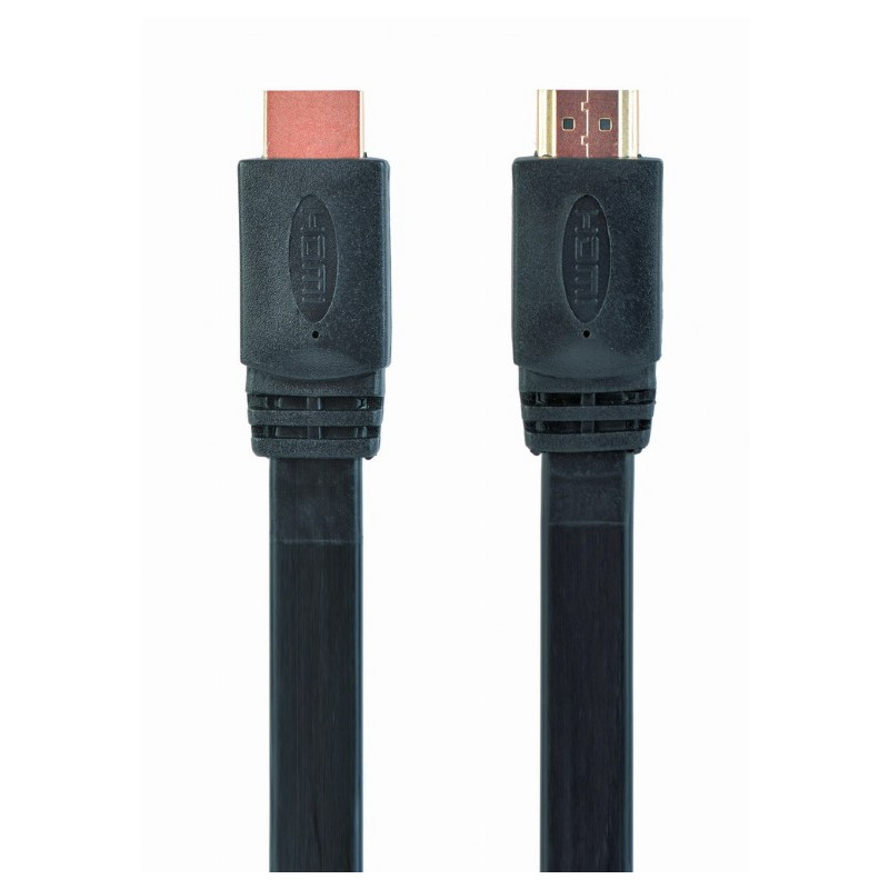 Кабель Cablexpert HDMI - HDMI V 2.0 (M/M), плоский, 1.8 м, чорний (CC-HDMI4F-6) пакет