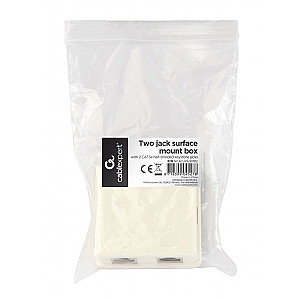 Розетка Cablexpert (NCAC-HS-SMB2) 2хRJ-45, Cat5Е, зовнішня, біла