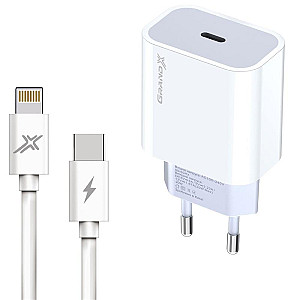 Мережевий зарядний пристрій Grand-X (1xUSB-C 20W) White (CH-770L)