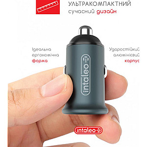 Автомобільний зарядний пристрій Intaleo CCGQPD238 (2USB, 3A) Grey (1283126509971)