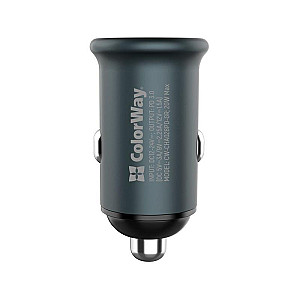Автомобільний зарядний пристрій ColorWay (1USBx3A, 20W) Power Delivery Port Gray (CW-CHA028PD-GR)