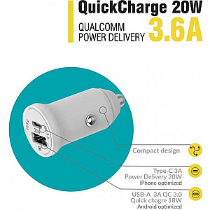 Автомобільний зарядний пристрій Piko CC-302QP (2USB, 3A) White (1283126509896)