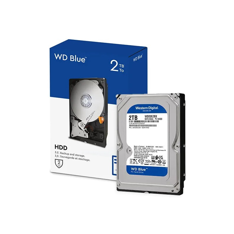 Накопичувач HDD SATA 2.0TB WD Blue 7200rpm 256MB (WD20EZBX)