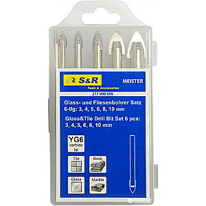 Набір свердл по склу та кераміці S&R Meister (217000006) 6шт