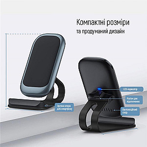 Бездротовий зарядний пристрій ColorWay Wireless Stand 10W Blue (CW-CHW30Q-BL)