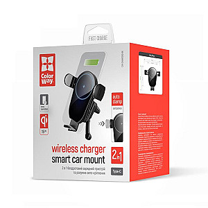 Тримач автомобільний ColorWay AutoSense Car Wireless Charger 15W Black (CW-CHAW025Q-BK)