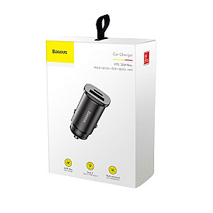 Автомобільний зарядний пристрій Baseus Square Metal (2USB, 4.5A) 30W Black (CCALL-AS01)