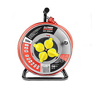 Подовжувач на котушці Stark CRP 2550-M (242000003) 4 розетки, 50 м, сіро-червоний