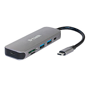 Концентратор USB Type-C D-Link DUB-2325 2хUSB3.0, 1xUSB-C, 1xSD, 1xmicroSD