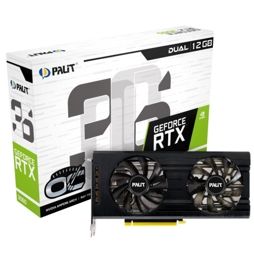 Відеокарта GF RTX 3060 12GB GDDR6 Dual OC Palit (NE63060T19K9-190AD) (LHR)