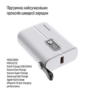 Універсальна мобільна батарея ColorWay Full Power 10000mAh White (CW-PB100LPK2WT-PDD)