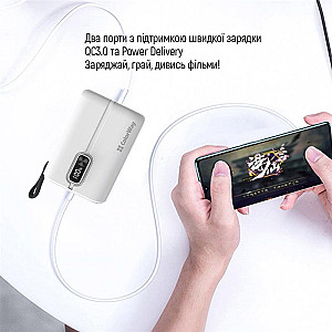 Універсальна мобільна батарея ColorWay Full Power 10000mAh White (CW-PB100LPK2WT-PDD)