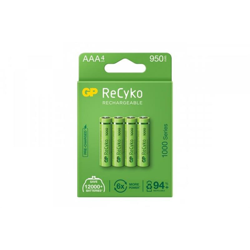Акумулятори GP Recyko 1000 Series AAA/HR03 NI-MH 950mAh BL 4 шт