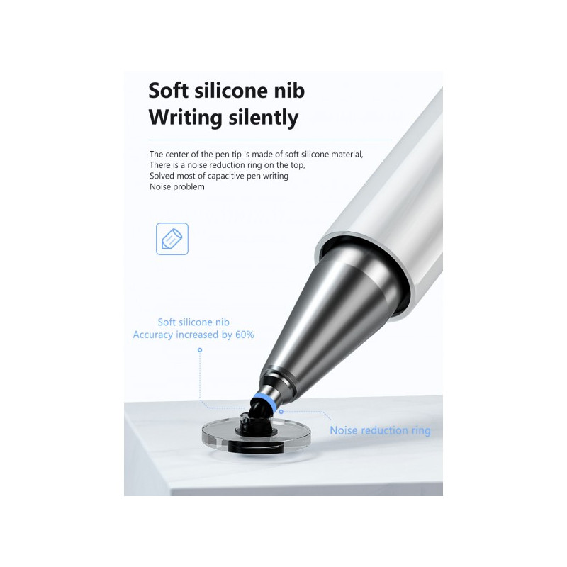 Стілус універсальний Goojodoq 2 в 1 Capacitive Drawing Point Ball White (1005001792837306W)